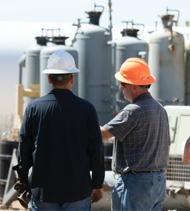 construction workers analyzing area